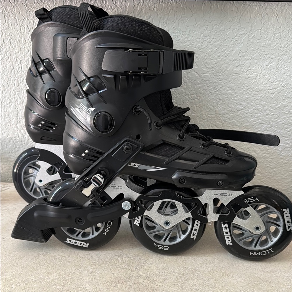 Size Women’s 6 - Black Inline Skates with Silver Accents
